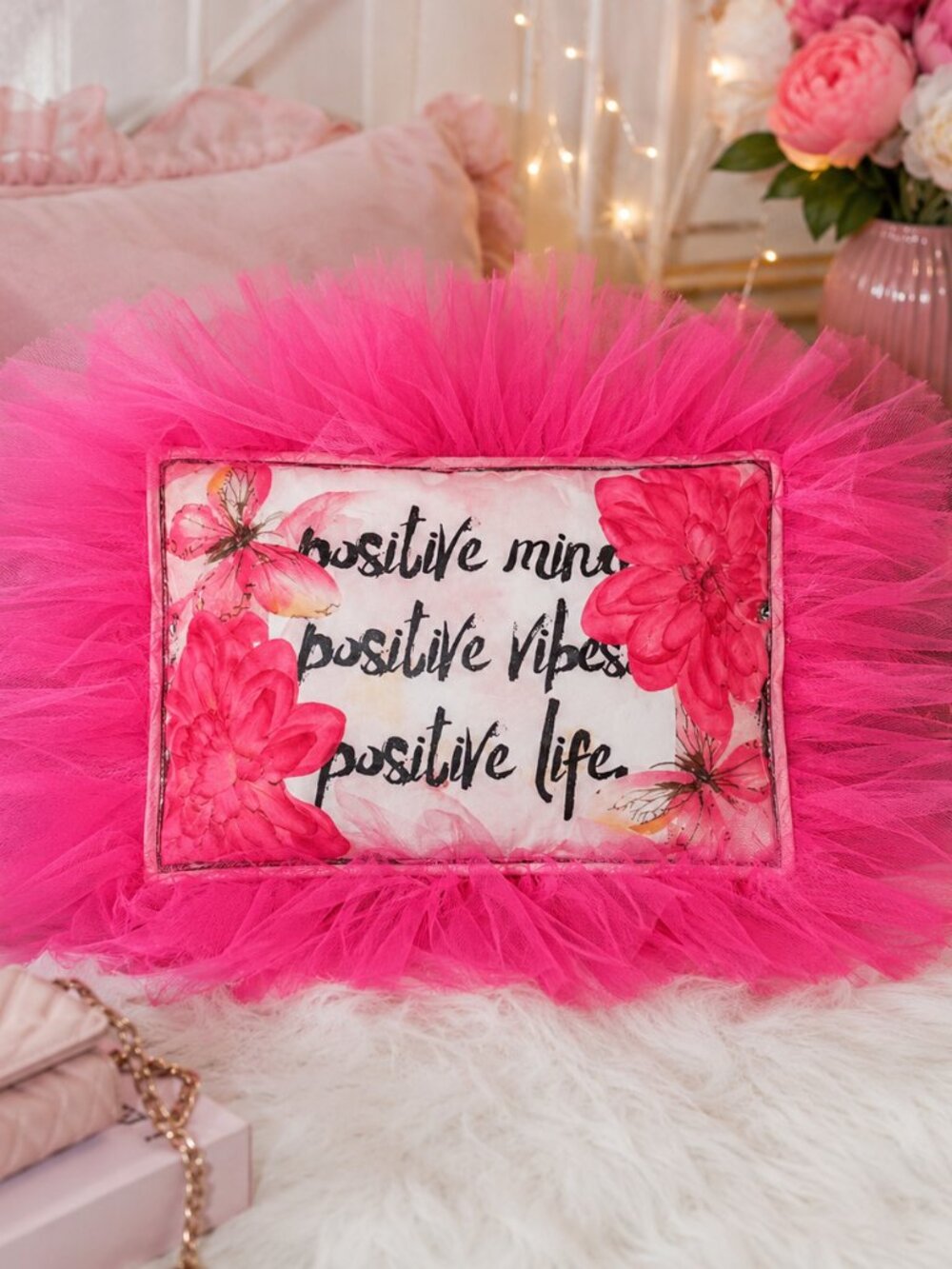 🌸 Positive Mind, Positive Vibes, Positive Life Decorative Pillow 🌸